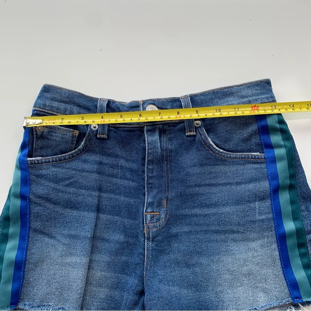 Hudson Sade Cut Off Jean Shorts 25 Blue Striped - Picture 8 of 11